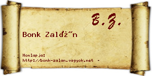 Bonk Zalán névjegykártya
